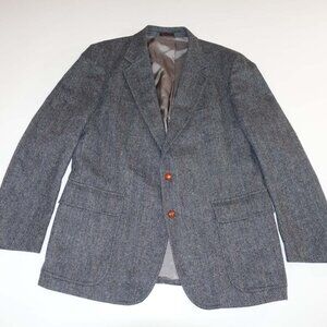 Christopher Brooks Men's Tweed Herringbone Sport Coat Size 42 Regular Gray 42R